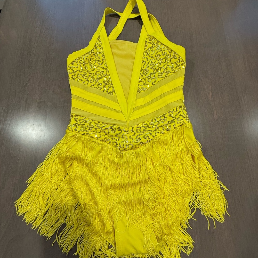 Weissman Yellow Fringe Dance Costume